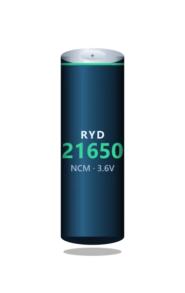 21650 Lithium Cell — Ø21 × 65 mm