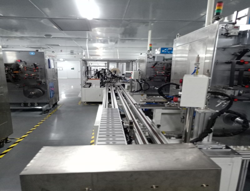 Automated cell assembly line in the cleanroom